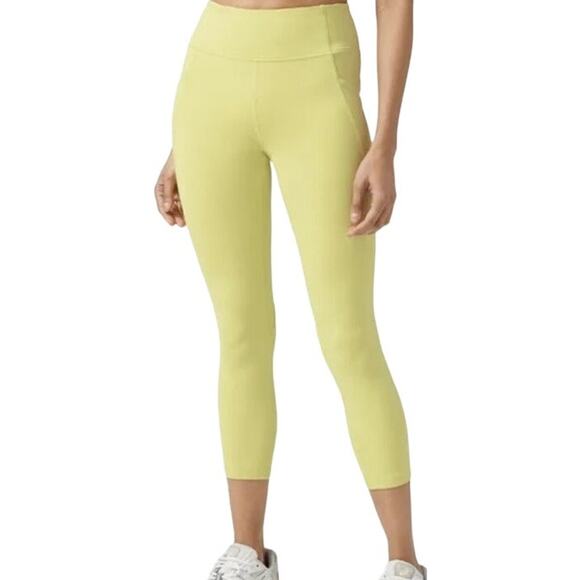 Lululemon Time To Sweat Crop 23" Leggings High Rise Skinny Wasabi Yellow 6 - Picture 1 of 5